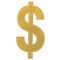 Beistle Club Pack of 24 Gold Casino Night Foil "Dollar Sign" Silhouette Party Decorations 16"